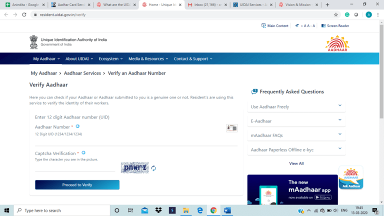 12-digit Aadhaar number