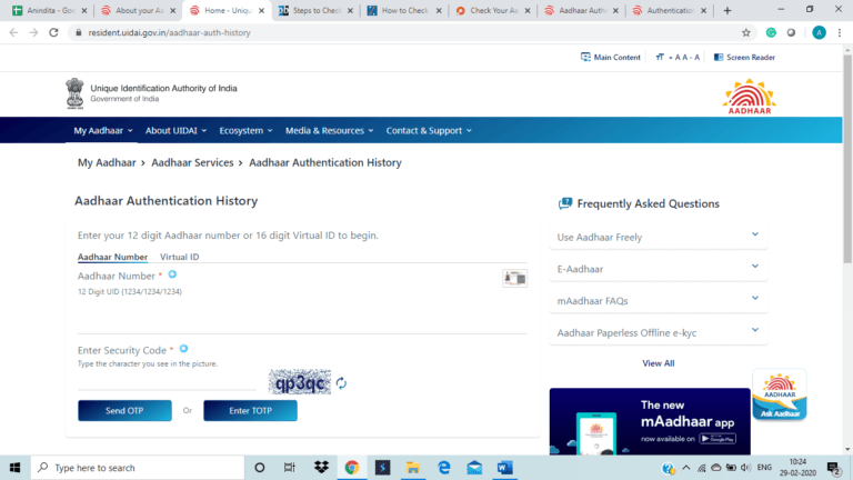 Aadhaar number or UID