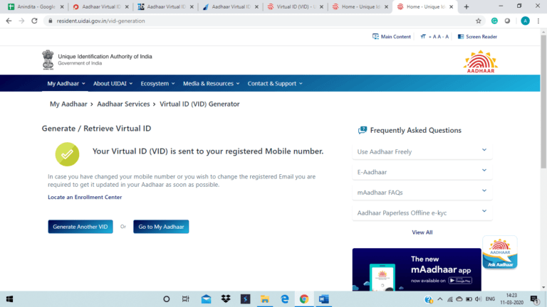 Generate VID” or “Retrieve VID